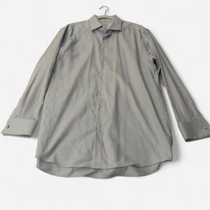 Light Blue Button-Up with Slight Polka Dot Design